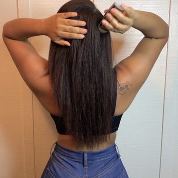 Extended Beauty Bar - How she did my hair immediately after - Hair Extensions Near Me - Glendale, California