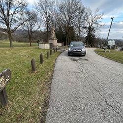 Madonna of the Trail Statue - "No parking" posted on both sides of this monument. There is no other parking.