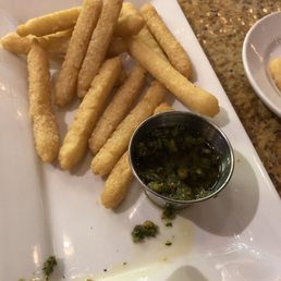 Yucca fries (obviously I couldn't wait to try the chimichurri before the picture) Yucca fries (obviously I couldn't wait to try the chimichurri before the picture)