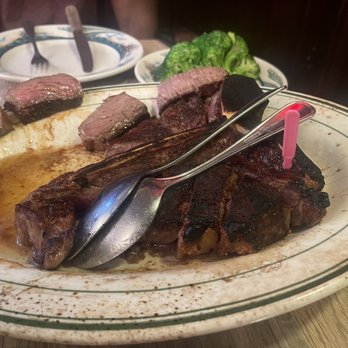 Peter Luger - Browned on the outside, pink and juicy in the middle. Steak for two dinner. - Steakhouses Near Me - Brooklyn, New York