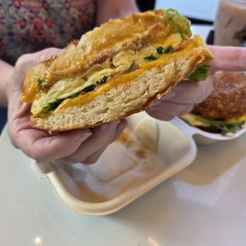 Chacónne Patisserie - Breakfast sandwich cut in half - Bakeries Near Me - Phoenix, Arizona Chacónne Patisserie - Breakfast sandwich cut in half - Bakeries Near Me - Phoenix, Arizona
