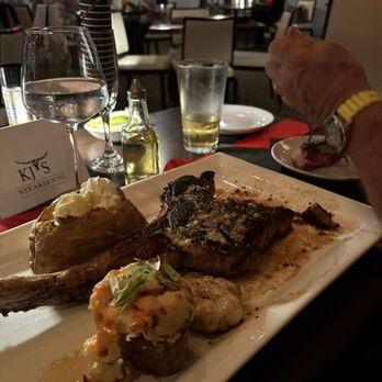 KJ's Steakhouse - tomahawk steak dinner, celebration of our 55th anniversary, KJ'S went above and beyond to make our day special - Seafood Near Me - Fort Myers, Florida