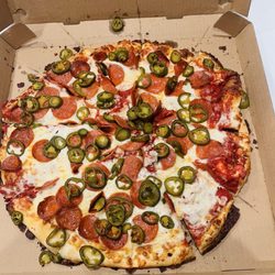 La Pizza Cafe - Extra large pepperoni with extra jalapeños turned out delicious thank you Andrew!