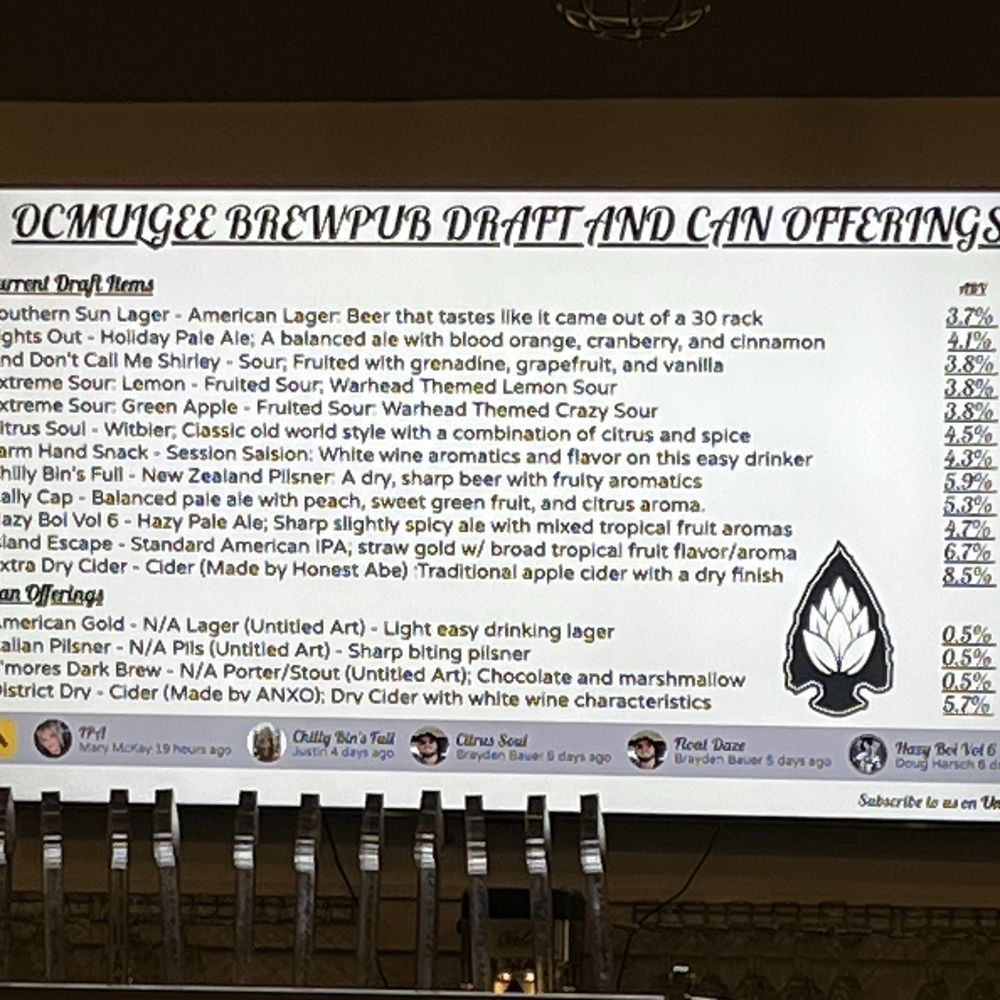 Ocmulgee Brewpub - New American Near Me - Macon, Georgia