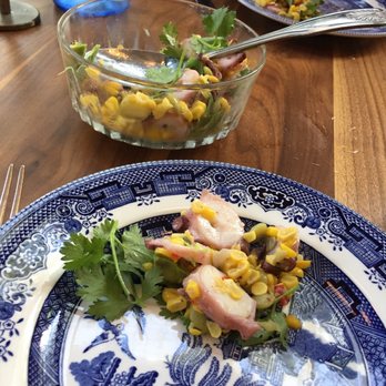 Chubby Fish - "Octo" salad with octopus, succotash and a perfect vinaigrette - Seafood Near Me - Charleston, South Carolina