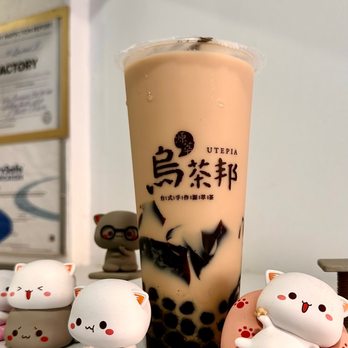 Utepia Bubble Tea - Classic Bubble Milk Tea with grass jelly. This place has the cutest tchotchkes. - Bubble Tea Near Me - New Brunswick, New Jersey Utepia Bubble Tea - Classic Bubble Milk Tea with grass jelly. This place has the cutest tchotchkes. - Bubble Tea Near Me - New Brunswick, New Jersey
