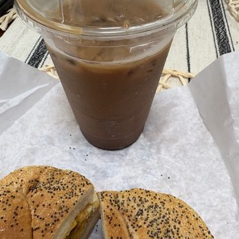 Babylon Bean North - Sausage egg and cheese. Coffee is mocha and coconut syrup - Coffee & Tea Near Me - North Babylon, New York Babylon Bean North - Sausage egg and cheese. Coffee is mocha and coconut syrup - Coffee & Tea Near Me - North Babylon, New York