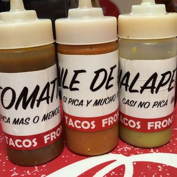 Tacos Frontera - Salsas on table - Tacos Near Me - Houston, Texas Tacos Frontera - Salsas on table - Tacos Near Me - Houston, Texas
