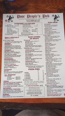 Menu photo 6 Poor People's Pub Sanbornville, NH Menu photo 6 Poor People's Pub Sanbornville, NH