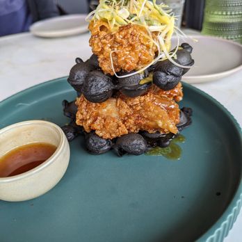 Glass Kitchen - Fried chicken and black sesame waffle - Breakfast & Brunch Near Me - Markham, Ontario
