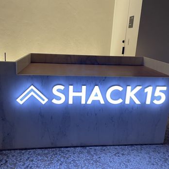 SHACK15 - Illuminated sign at check in desk - Social Clubs Near Me - San Francisco, California