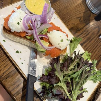 First Watch - Salmon bennny with avocado + hollandaise on side - Breakfast & Brunch Near Me - Champions Gate, Florida