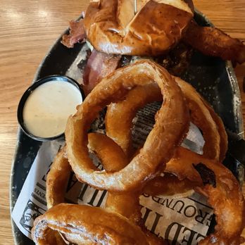 The State - Irish burger with onion rings - Whiskey Bars Near Me - Monrovia, California The State - Irish burger with onion rings - Whiskey Bars Near Me - Monrovia, California