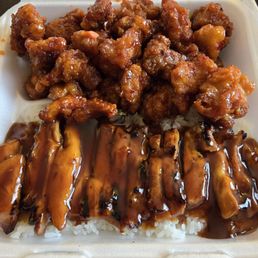 Teriyaki chicken and General Tso's combo