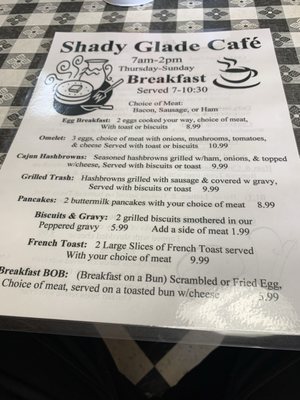 Menu photo 3 Shady Glade Cafe Karnack, TX