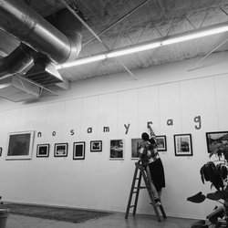 The Studio - Prepping the night before my solo show. Stayed till around 1am getting things complete.