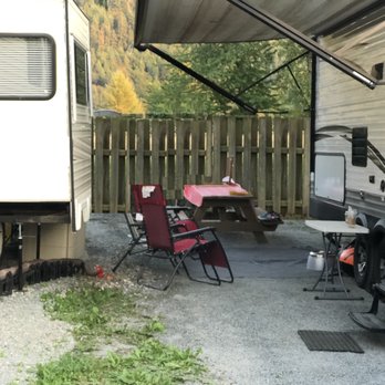 Vedder River Camp Ground - Nice sewer location behind red chair! - Campgrounds Near Me - Chilliwack, British Columbia