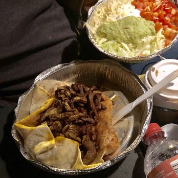 Los Patios - Los Patios' version of a to go Steak Burrito.... I am still confused why it was unwrapped. - Mexican Near Me - Indianapolis, Indiana