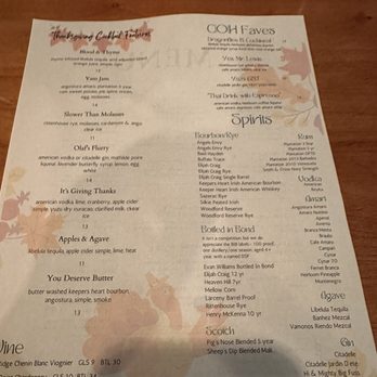 Craft One Half - Menu (drinks) - Cocktail Bars Near Me - Mishawaka, Indiana