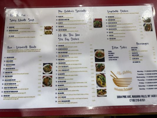 Menu photo 1 Pho Golden Niagara Falls, NY