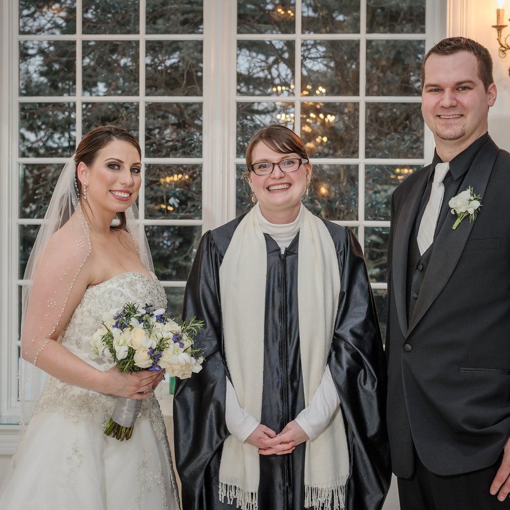 Rev. Anne at our Patrick Haley Mansion wedding 3/7/14. Rev. Anne at our Patrick Haley Mansion wedding 3/7/14.