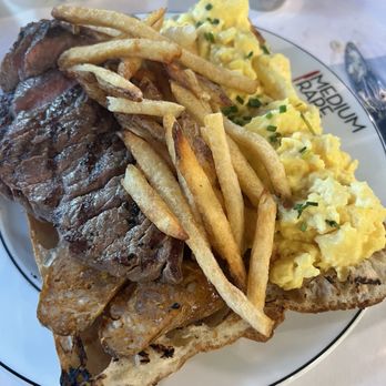 Medium Rare - steak sandwich w eggs prefix menu - Desserts Near Me - New York, New York Medium Rare - steak sandwich w eggs prefix menu - Desserts Near Me - New York, New York