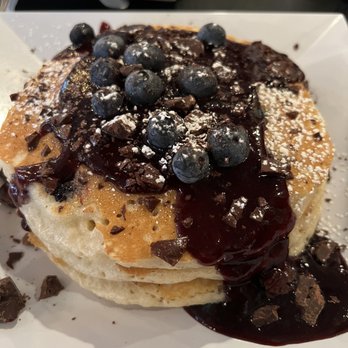 Sweet Basil's Cafe - Vegan blueberry pancakes (with chocolate chips) - New American Near Me - Livingston, New Jersey Sweet Basil's Cafe - Vegan blueberry pancakes (with chocolate chips) - New American Near Me - Livingston, New Jersey