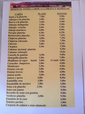 Menu photo 1 El Tonel Alhama, MU