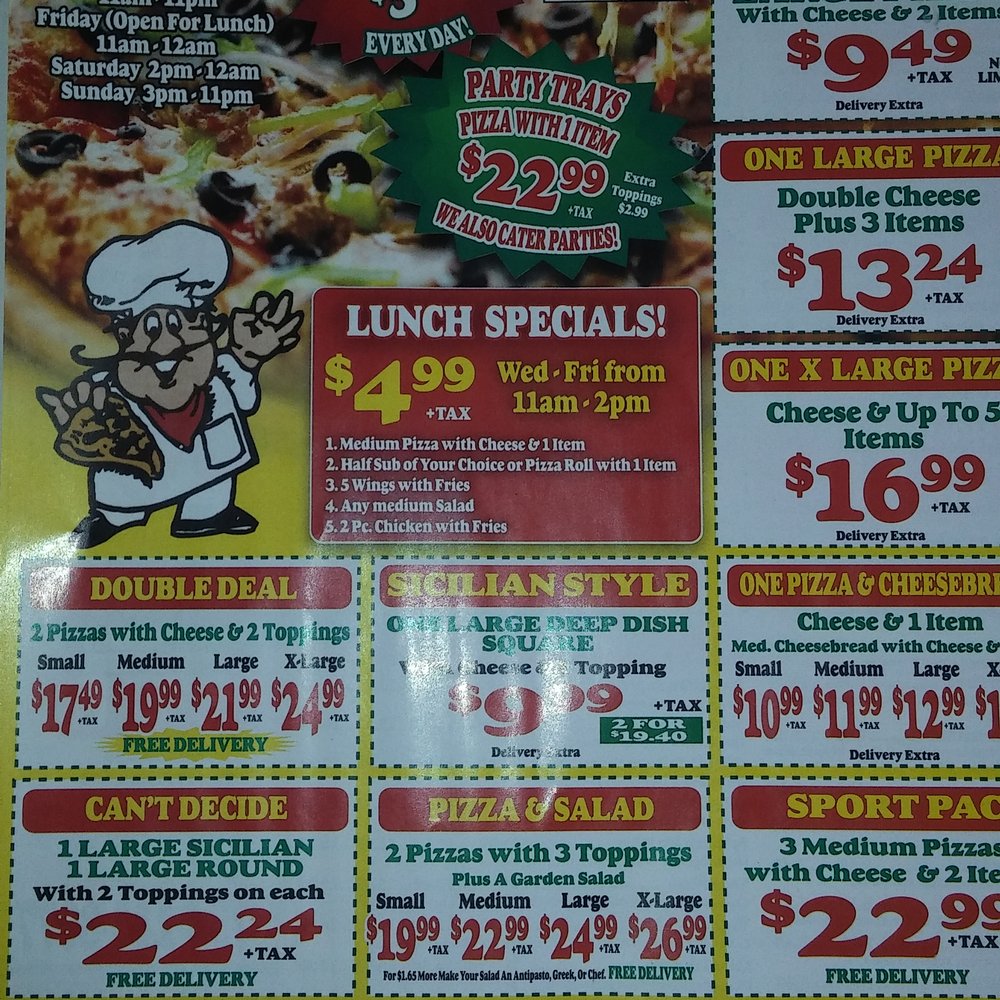 Riverview's Pizza Place - Picked up menu today with my order. - Pizza Near Me - Riverview, Michigan