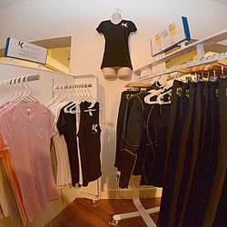 Kondi Callenetics - Here's a retail area where you can buy Kondi Callanetics clothing and the new Zaggora hot pants.