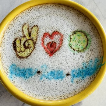 Yummies Bistro - The most adorable cup of coffee and an impressive work of art given I had asked for almond milk. Peace, love and pickleball :) - Breakfast & Brunch Near Me - South Padre Island, Texas Yummies Bistro - The most adorable cup of coffee and an impressive work of art given I had asked for almond milk. Peace, love and pickleball :) - Breakfast & Brunch Near Me - South Padre Island, Texas