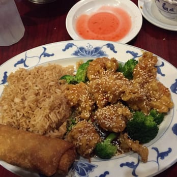 Cathay House - Sesame shrimp with fried rice, egg roll, and egg drop soup. All for around six bucks. - Chinese Near Me - Waco, Texas