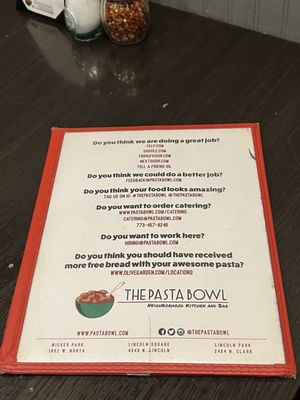 Menu photo 4 The Pasta Bowl Chicago, IL Menu photo 4 The Pasta Bowl Chicago, IL