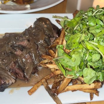 The Abbey - Steak Frites. This was great charred to perfection and beefy and juicy and just get it. - New American Near Me - Brookline, Massachusetts