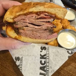 Tri-Tip Sandwich - generous portion of smoky Tri-Tip on a toasted hoagie.
