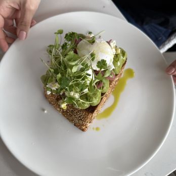 Sift Bake Shop - Avocado Toast topped with 2 Poached Eggs - Bakeries Near Me - Mystic, Connecticut