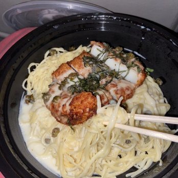 Mangiamo By 604 - The Don's Pasta w/ Calamari - Macadamia crusted calamari steak, lemon-caper beurre, fried capers, capellini, and fresh basil. - Italian Near Me - Honolulu, Hawaii