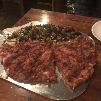 Pizza Harbor - Half meat lovers half sausage, bell pepper and black olives. - Pizza Near Me - Seaside, Oregon