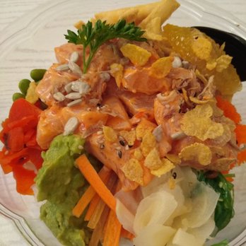 Simple NYC - Spicy salmon poke, white rice, all the crunchies - Poke Near Me - New York, New York Simple NYC - Spicy salmon poke, white rice, all the crunchies - Poke Near Me - New York, New York