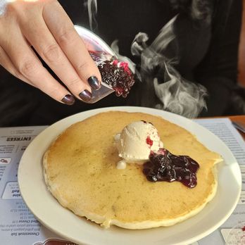 Jordans Restaurant - Blueberry waffles with steaming hot blueberry syrup - Breakfast & Brunch Near Me - Bar Harbor, Maine Jordans Restaurant - Blueberry waffles with steaming hot blueberry syrup - Breakfast & Brunch Near Me - Bar Harbor, Maine