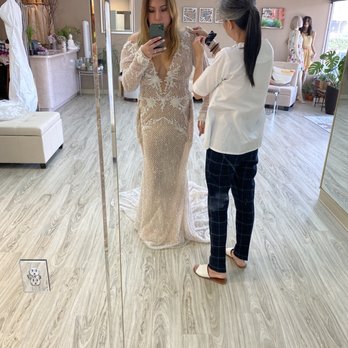 D T Tailor & Alterations - BEFORE. Thuan hard at work helping me with a dress that's 3 sizes too big. - Sewing & Alterations Near Me - Houston, Texas