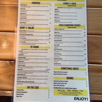 Curry&CoCo Thai Eatery - Menu - Thai Near Me - Astoria, Oregon
