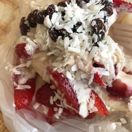 Fresh bionico with raisins and shredded coconut from the Uptown Farm Market Fresh bionico with raisins and shredded coconut from the Uptown Farm Market