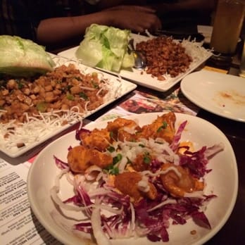 P.F. Chang's - Dynamite shrimp and tofu plus chicken lettuce wraps in background. - Chinese Near Me - Pittsburgh, Pennsylvania P.F. Chang's - Dynamite shrimp and tofu plus chicken lettuce wraps in background. - Chinese Near Me - Pittsburgh, Pennsylvania