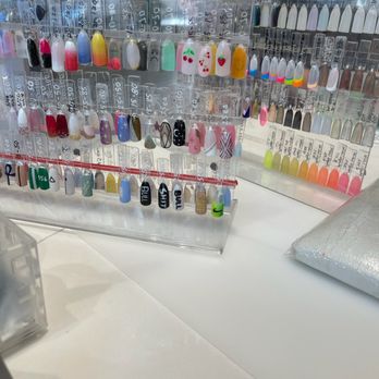 Spa Blue - Chose my nail design from this fake nail menu board! love when places have these! - Nail Salons Near Me - New York, New York
