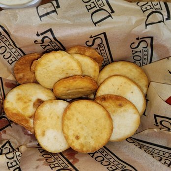 Decoys Seafood - Pita bread chips used for the Cajun crab dip - Seafood Near Me - Suffolk, Virginia Decoys Seafood - Pita bread chips used for the Cajun crab dip - Seafood Near Me - Suffolk, Virginia