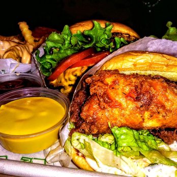 Shake Shack - Chicken sandwich and cheese burgers with French fries - Burgers Near Me - Jamaica, New York Shake Shack - Chicken sandwich and cheese burgers with French fries - Burgers Near Me - Jamaica, New York