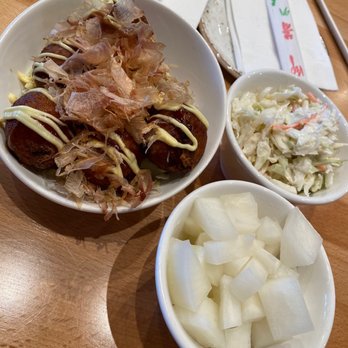 Bonchon - Takoyaki, side of coleslaw, side of pickled radish. - Korean Near Me - Roseville, Minnesota Bonchon - Takoyaki, side of coleslaw, side of pickled radish. - Korean Near Me - Roseville, Minnesota