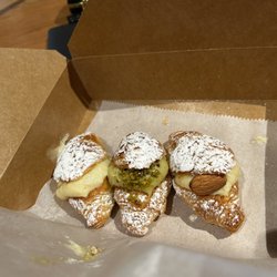 Mamma Leone Bakery - Mini croissants: (from left) cream, pistachio, and almond