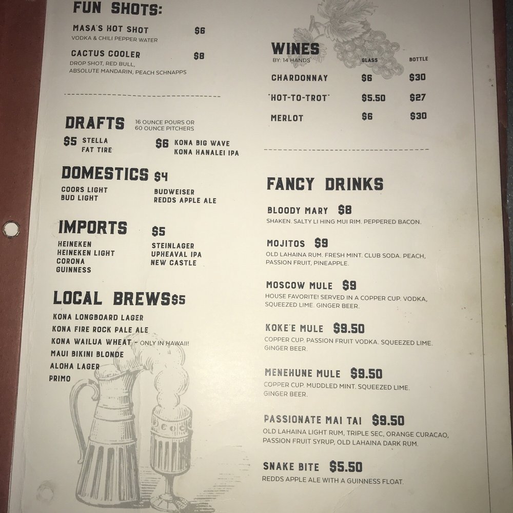 The Saddle Room - Drink menu - Dive Bars Near Me - Waimea, Hawaii The Saddle Room - Drink menu - Dive Bars Near Me - Waimea, Hawaii